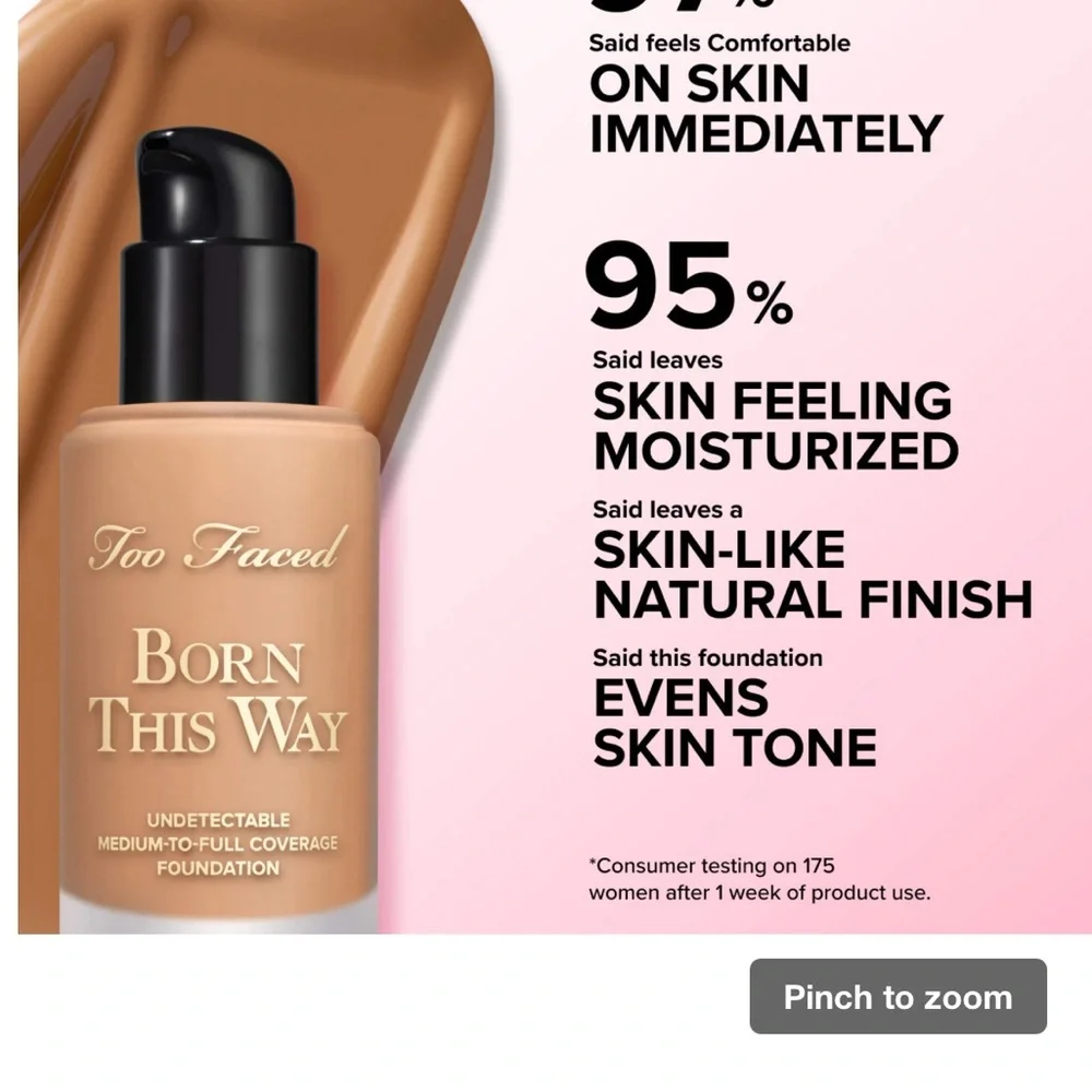 Too Faced  • Oil Free Undetectable Medium-to-Full Coverage Foundation (Pearl) - Picture 2 of 6